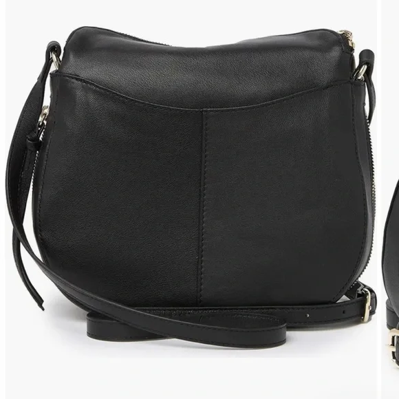 EUC Black Vince Camuto Kenzy Leather Crossbody Bag w/dust bag & card - Picture 8 of 16
